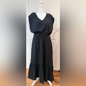 Laurel Grey 100% Cotton Gauze Maxi Dress Womens Lightweight Boho Flowy Casual XL